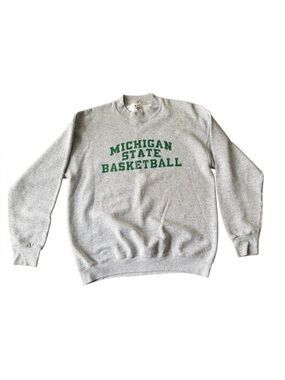 Vintage Michigan State Basketball Crewneck Sweatshirt MSU Spartans Large